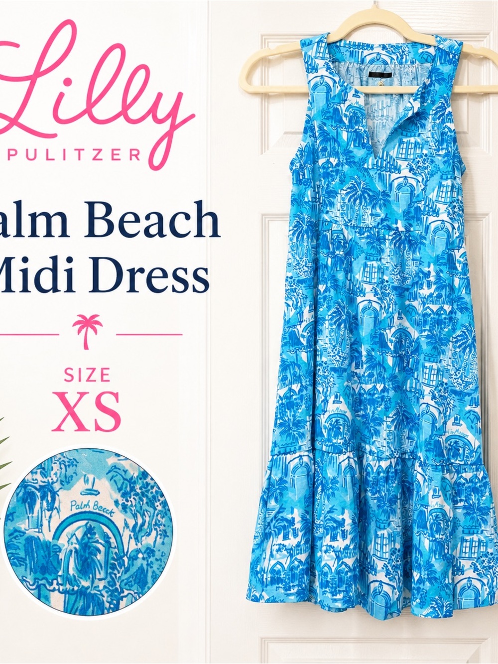 Lilly Pulitzer Cotton Palm Beach Sleeveless Dress NWOT
